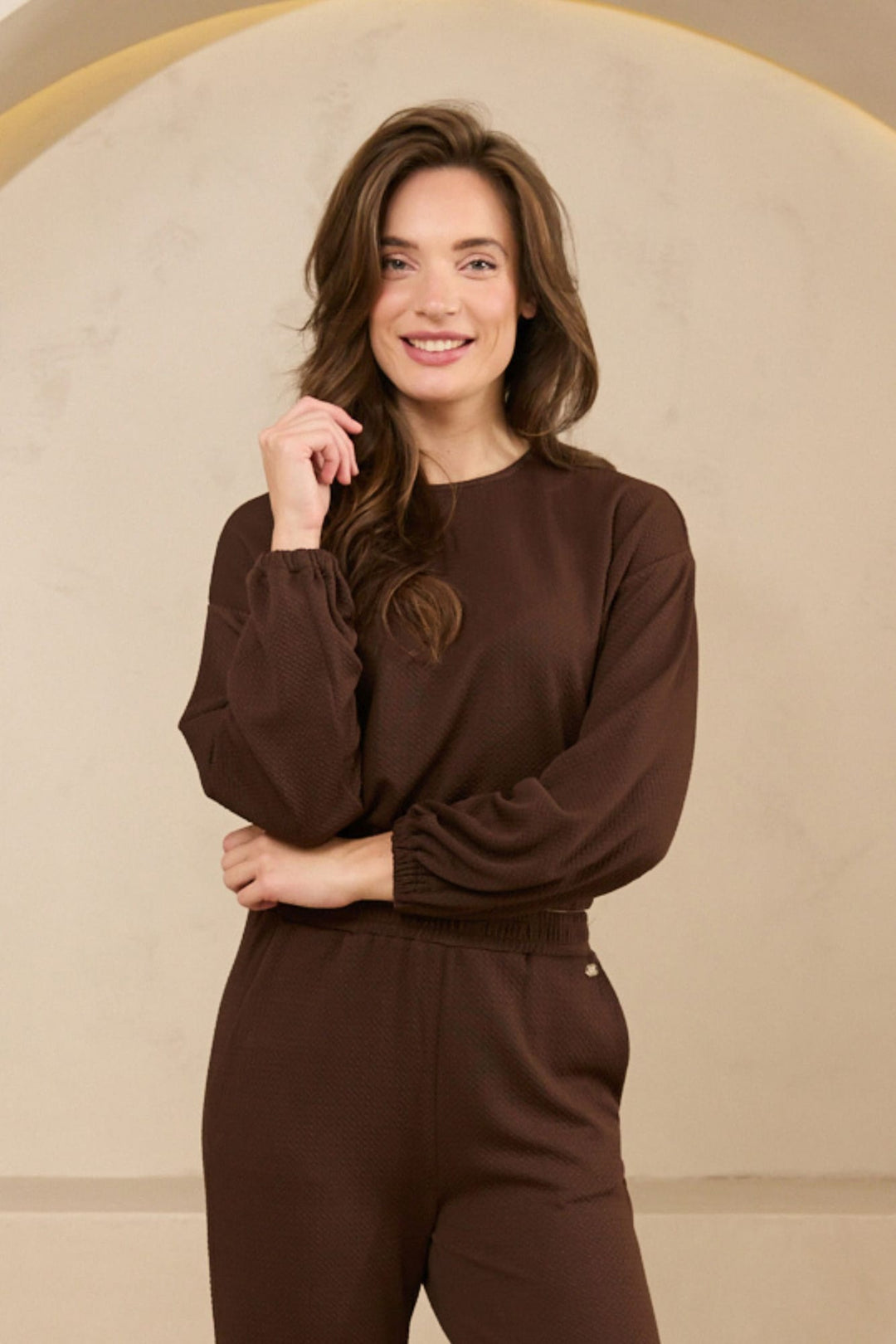 Lofty Manner Top Amala – dames top bruin