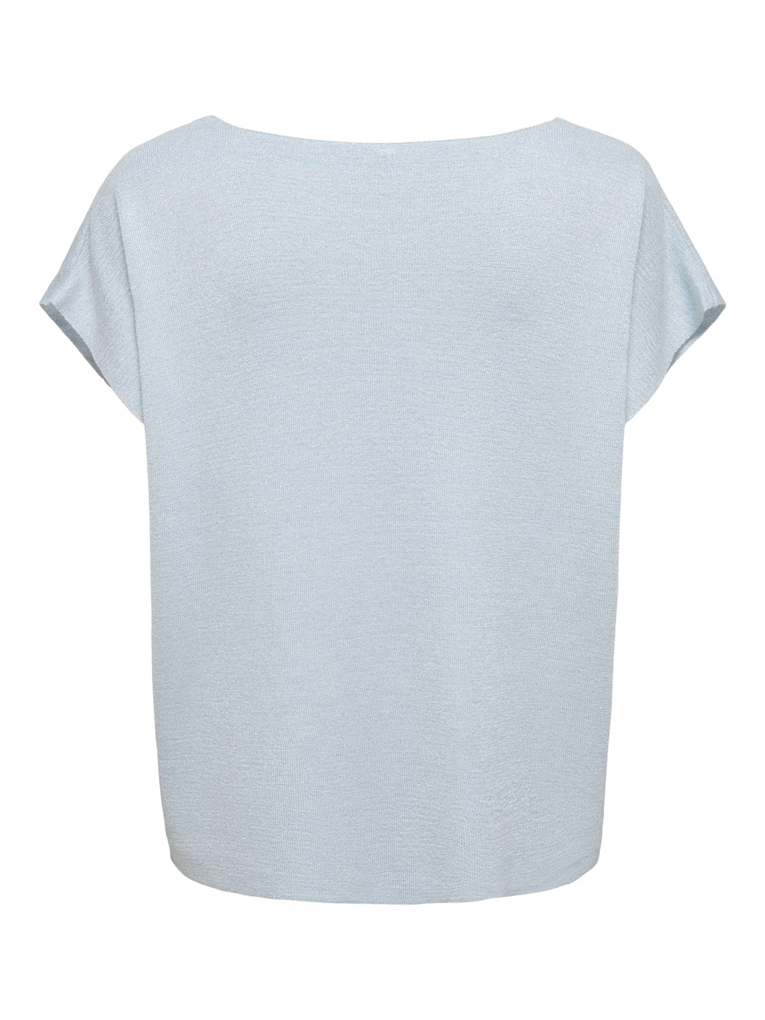 Only ONLSHINA SS GLITTER V-NECK T-shirt lichtblauw – dames