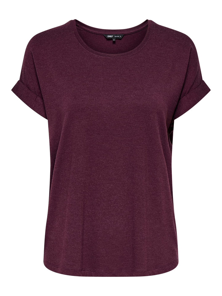 Only ONLMOSTER S/S O-NECK TOP NOOS JRS – dames t-shirt - Bordeaux