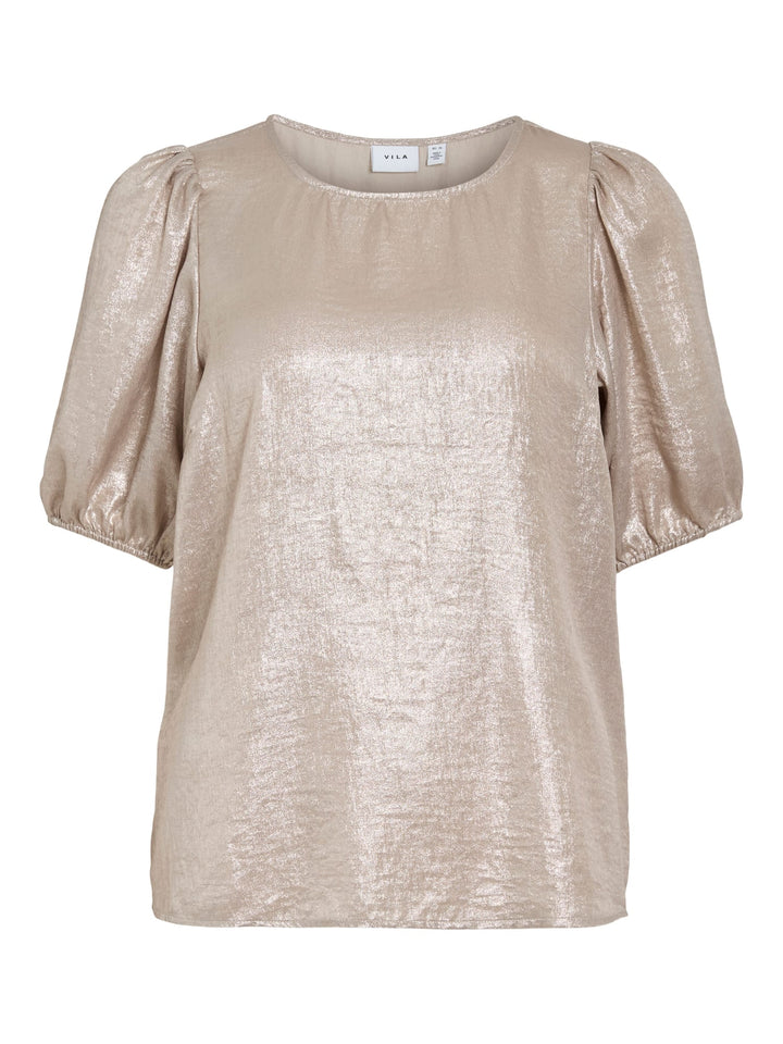 Vila VIMETALLA O-NECK top goudkleurig – dames
