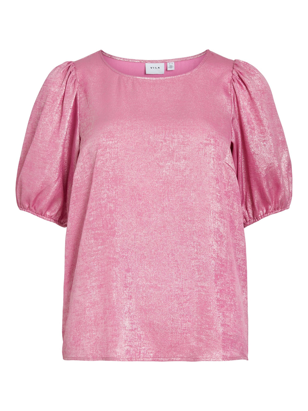 Vila VIMETALLA O-NECK 2/4 top roze dessin – dames