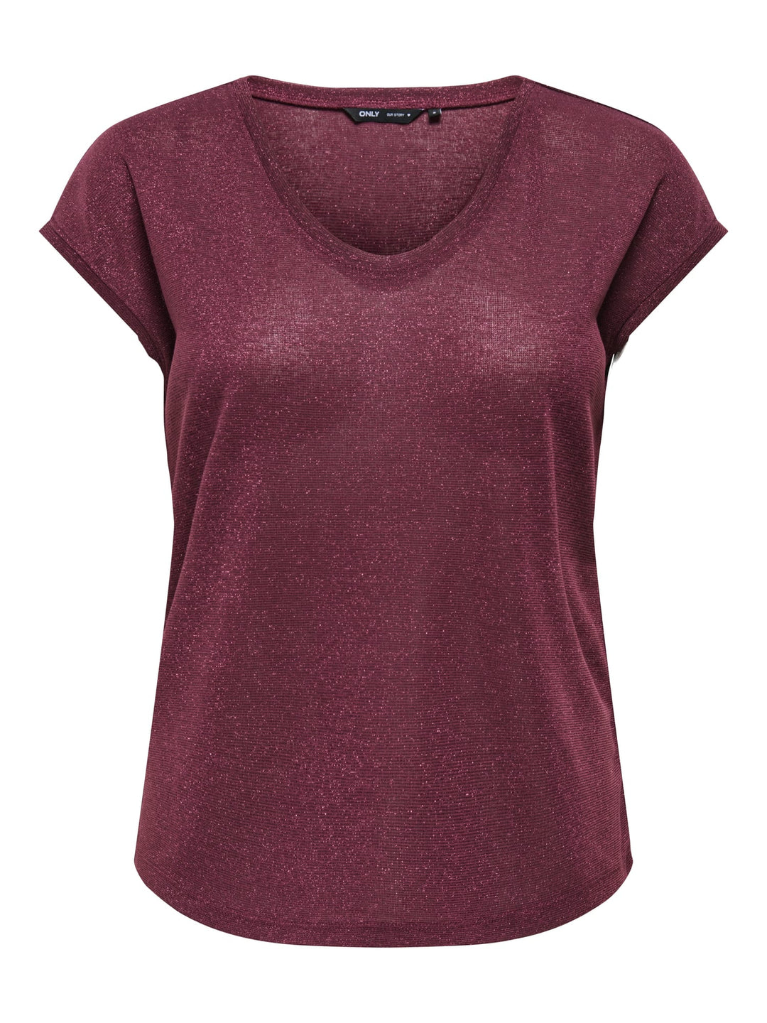 Only ONLSILVERY T-shirt bordeaux – dames