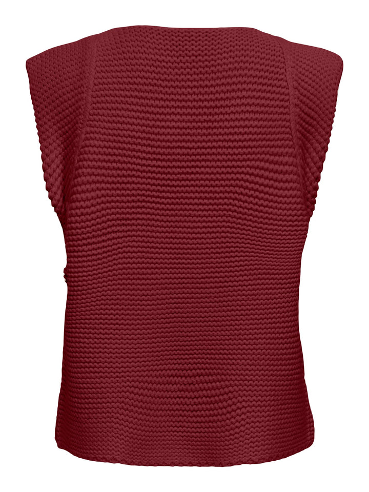 Only 15307880 loui vest gebreid wijnrood