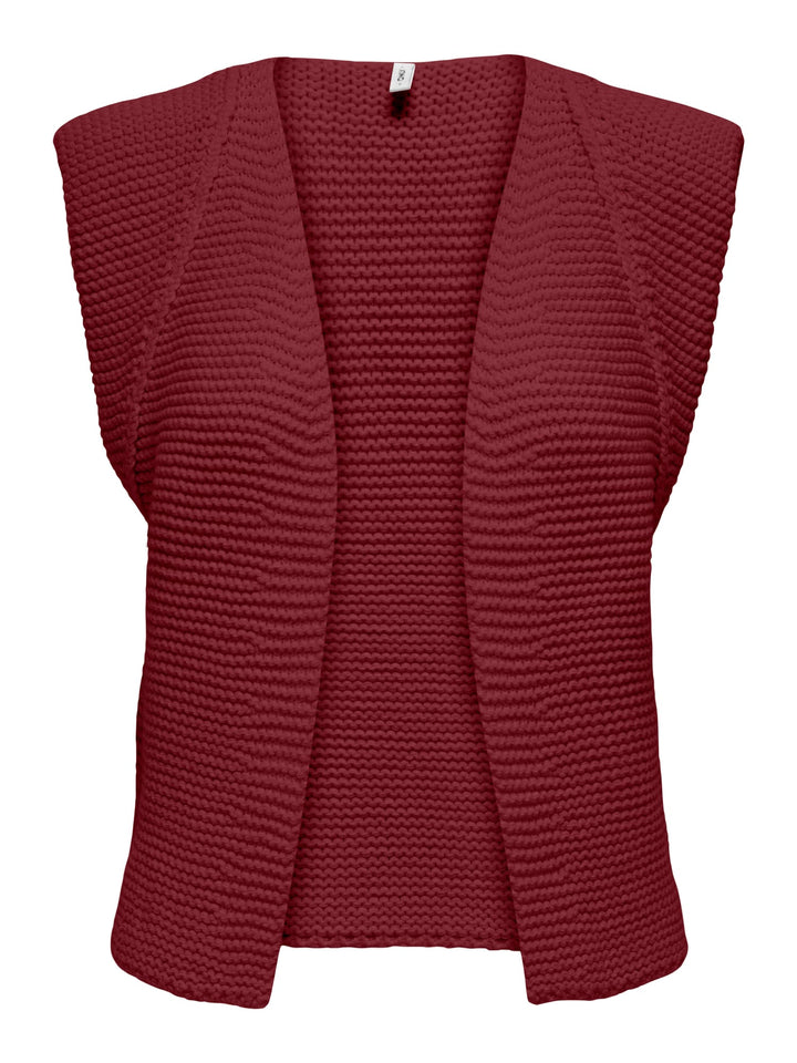 Only ONLLOUI vest gebreid wijnrood – dames