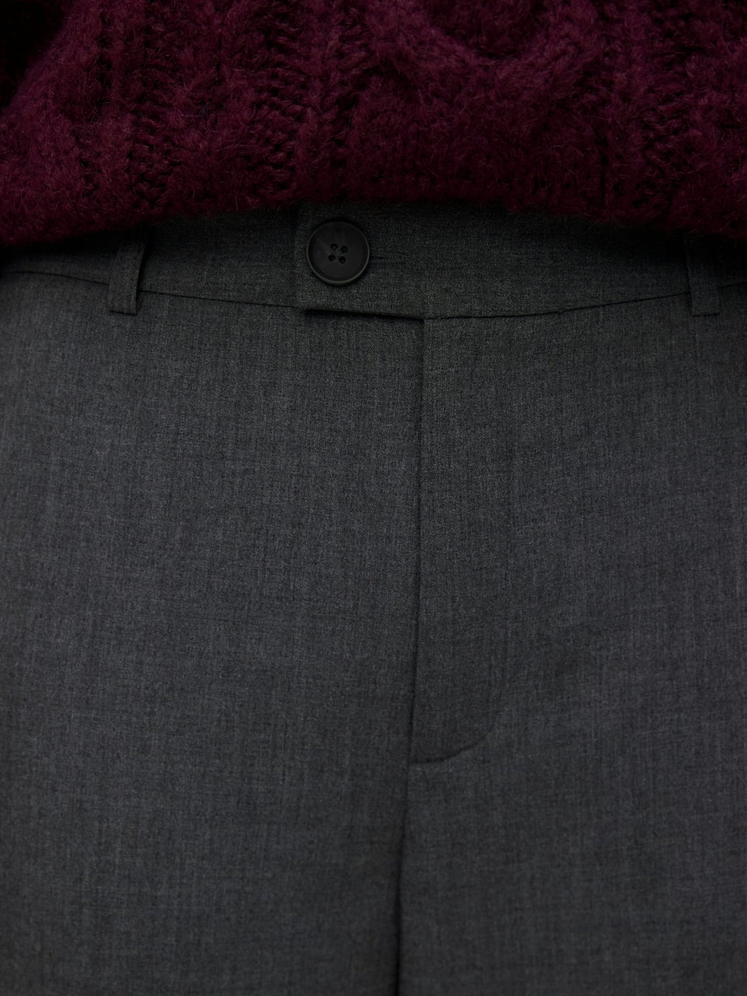 VERO MODA VMTEXAS MW STRAIGHT PANT – dames lange broek - Grijs Melee - L34