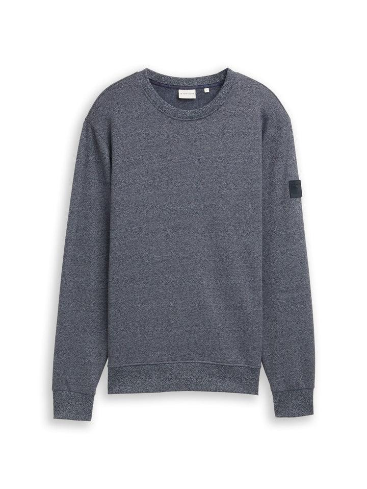 Tom Tailor sweatshirt heren blauw – gemêleerde look