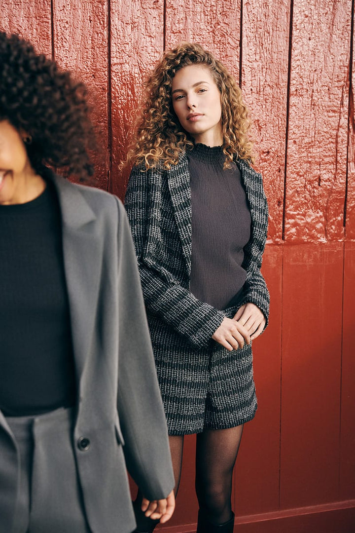 Lofty Manner QK302 Annelie blazer dames zwart dessin