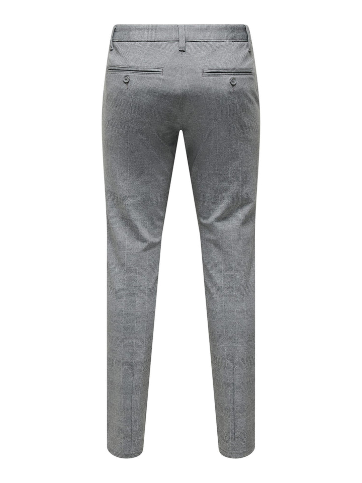 ONLY & SONS ONSMARK SLIM CHECK PANTS – heren - Grijs Dessin - L34