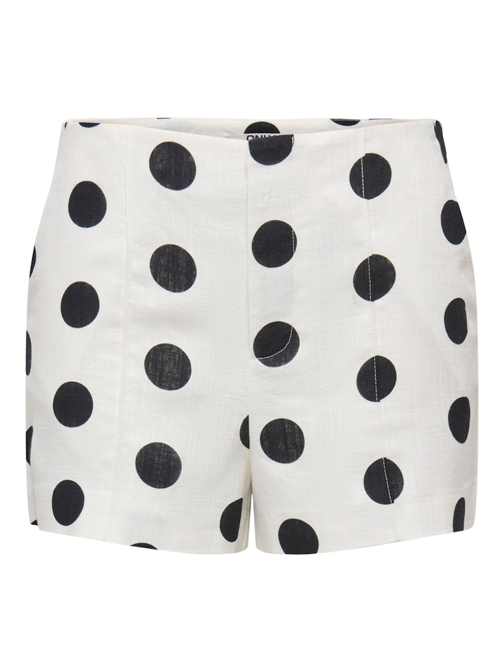 Only ONLVIESTA HW LINEN BL SHORTS TLR – dames shorts - Wit Dessin