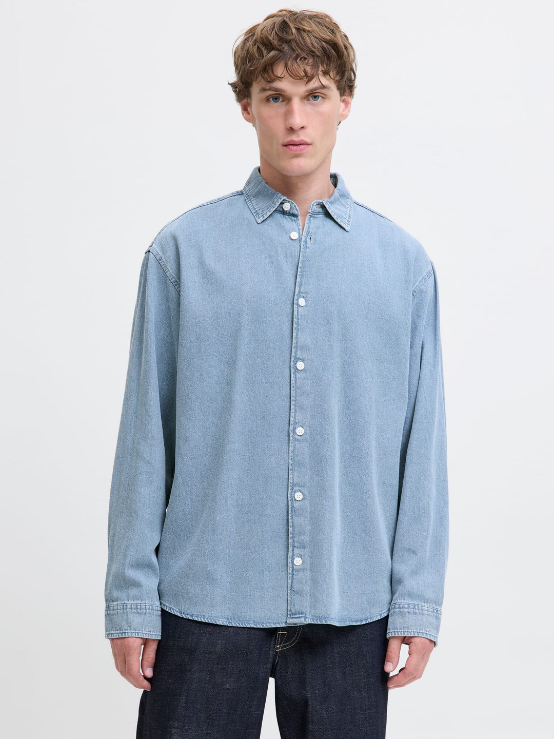 Jack &amp; Jones 12282775 Norrebro overhemd l/m denim heren blue denim