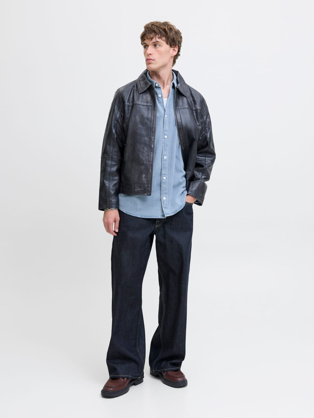 Jack &amp; Jones 12282775 Norrebro overhemd l/m denim heren blue denim
