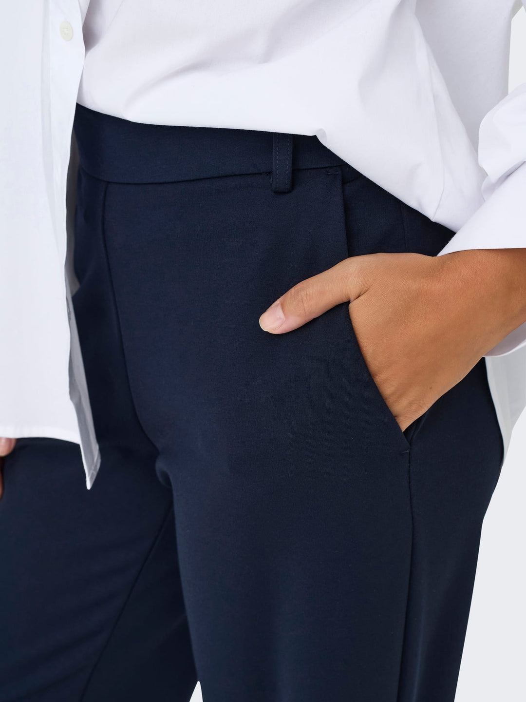 Only ONLPOPTRASH MW Straight PNT – dames lange broek navy - L34