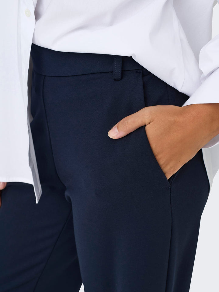 Only ONLPOPTRASH MW Straight PNT – dames lange broek navy - L34