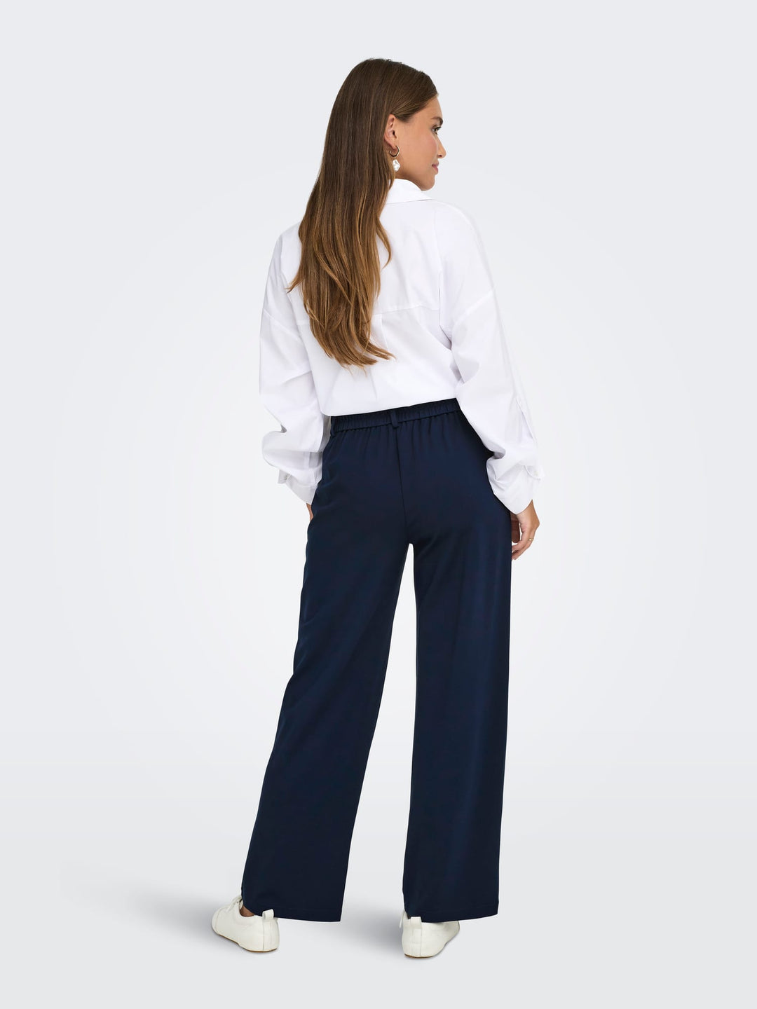 Only ONLPOPTRASH MW Straight PNT – dames lange broek navy - L34