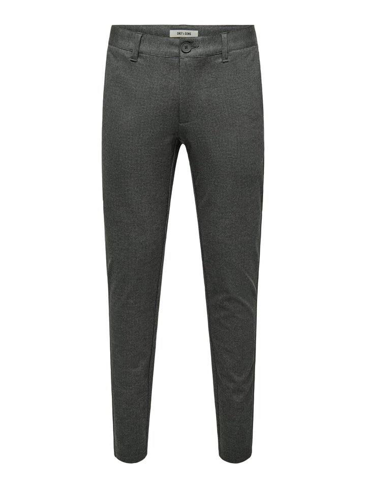 ONLY & SONS ONSMARK SLIM CHECK broek grijs dessin – heren - L34