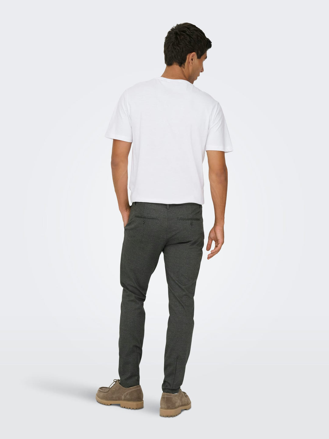 ONLY & SONS ONSMARK SLIM CHECK broek grijs dessin – heren - L34