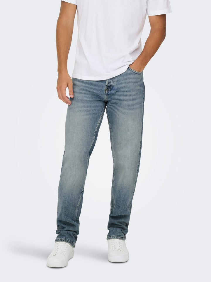 ONLY & SONS 22033816 Edge jeans regular fit – heren - Blue Denim - L32