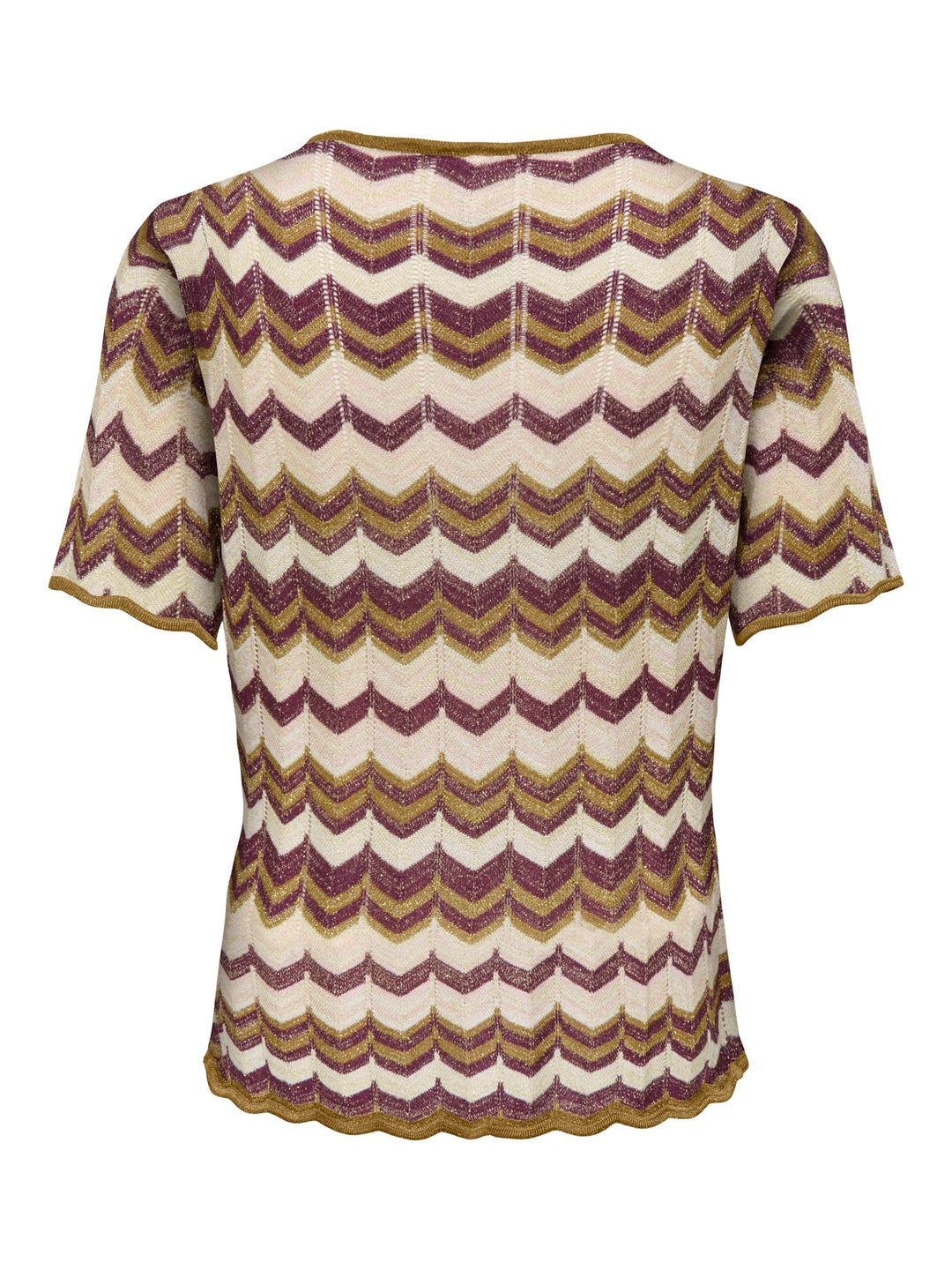 Only Aster gebreid T-shirt met glitter – dames - Bruin Dessin