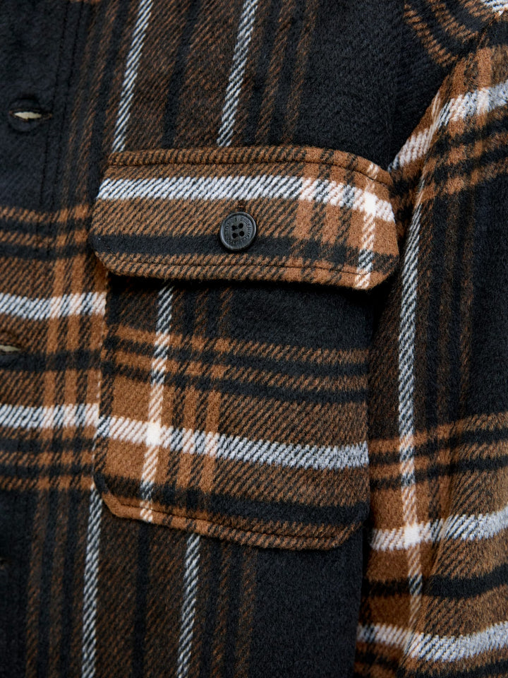 Jack & Jones Bradley overshirt l/m bruin dessin – heren