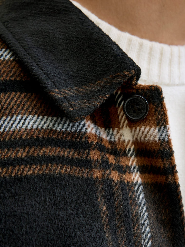 Jack & Jones Bradley overshirt l/m bruin dessin – heren
