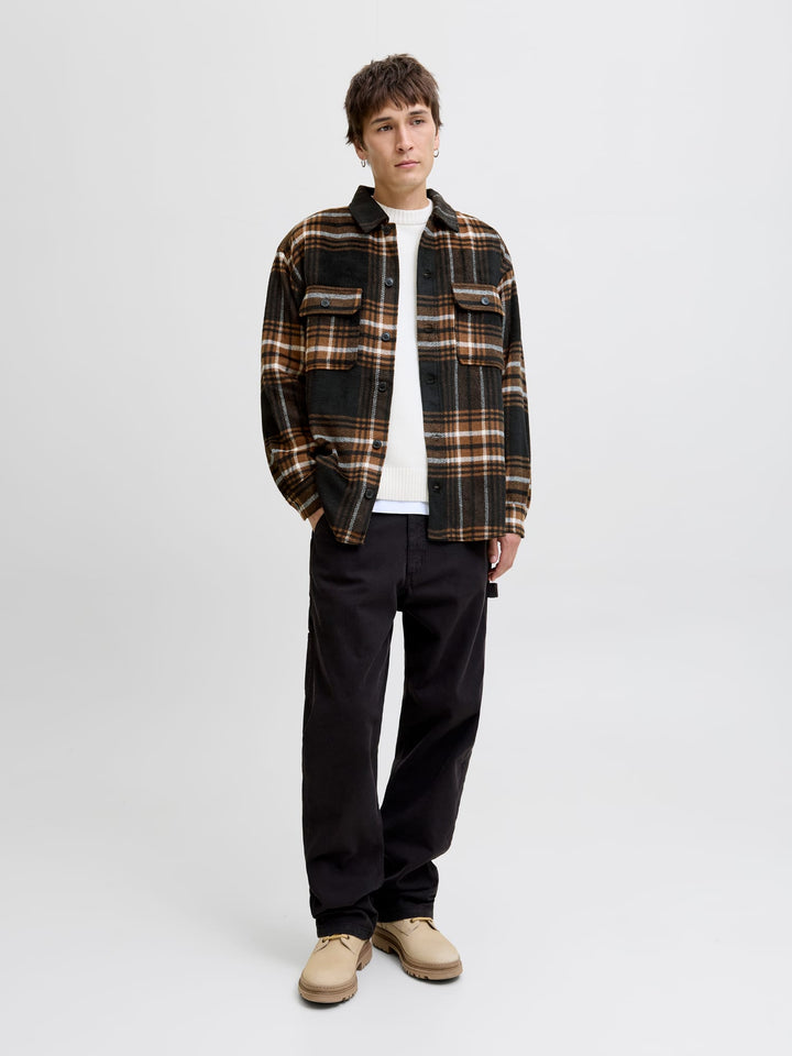 Jack & Jones Bradley overshirt l/m bruin dessin – heren