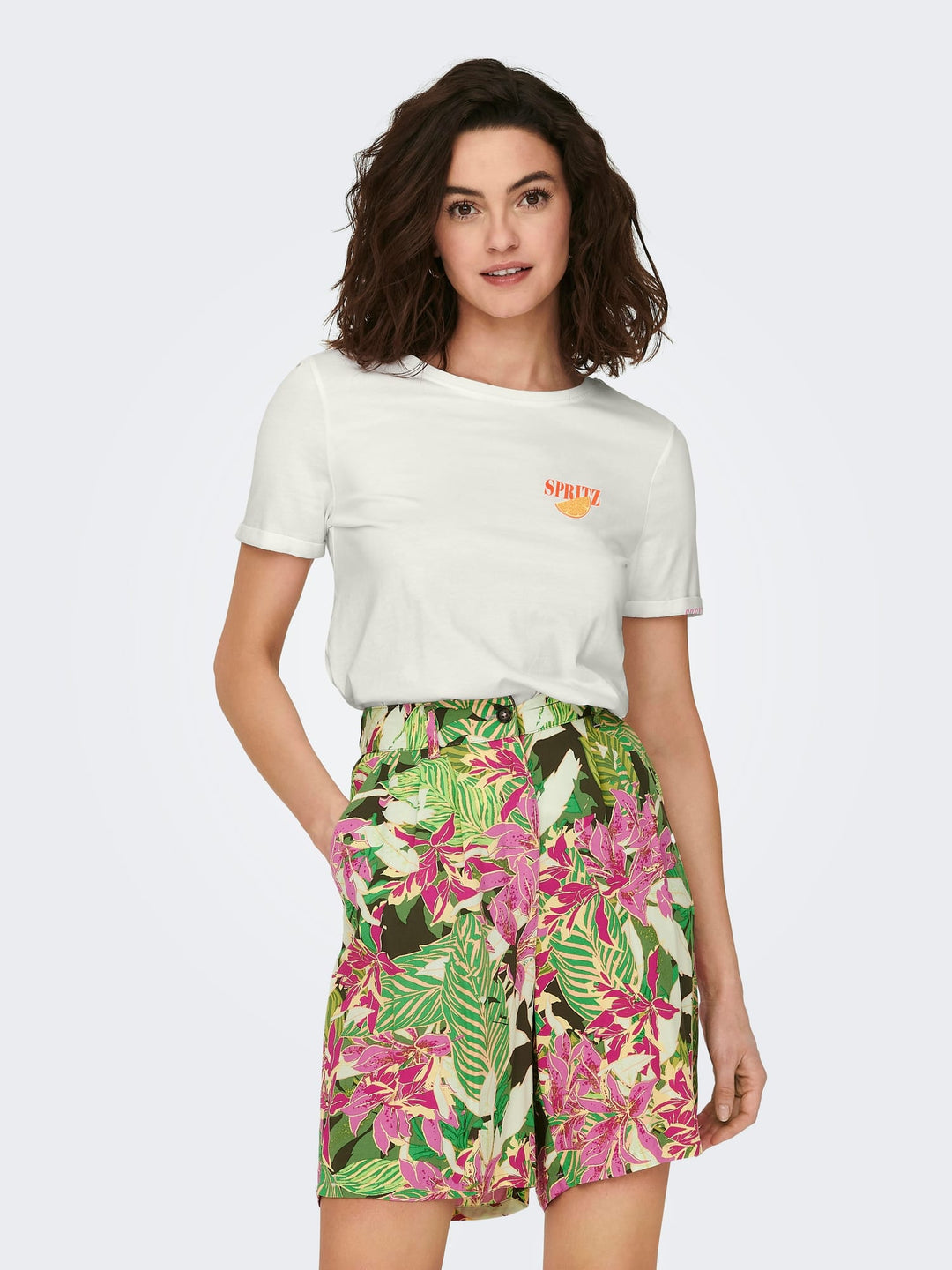 Only Kira t-shirt off-white – dames