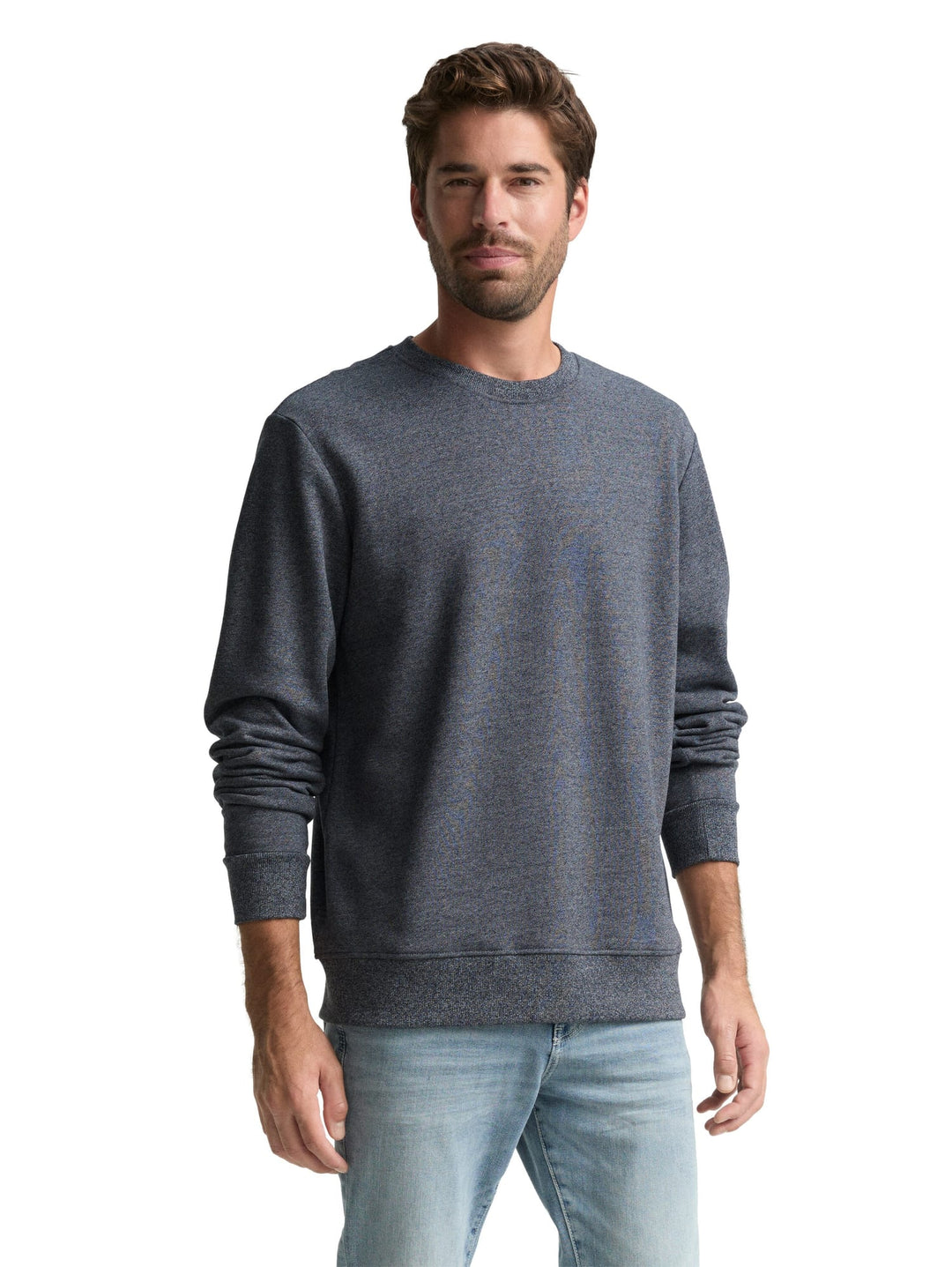 Tom Tailor sweatshirt heren blauw – gemêleerde look