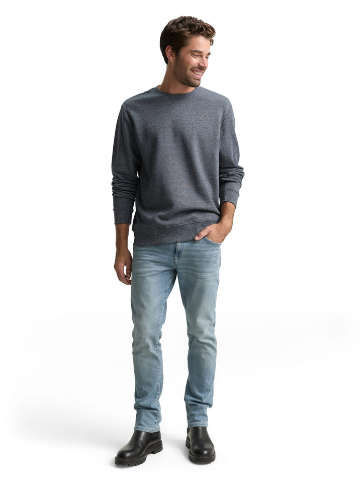 Tom Tailor sweatshirt heren blauw – gemêleerde look