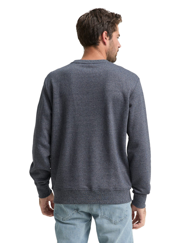 Tom Tailor sweatshirt heren blauw – gemêleerde look