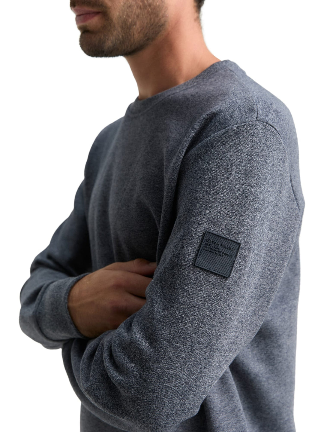 Tom Tailor sweatshirt heren blauw – gemêleerde look