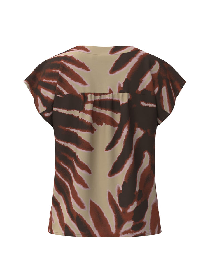 Vila 14105470 t-shirt k/m dames bruin dessin