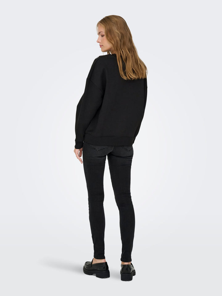 Jacqueline de Yong Canoa sweater dames zwart dessin