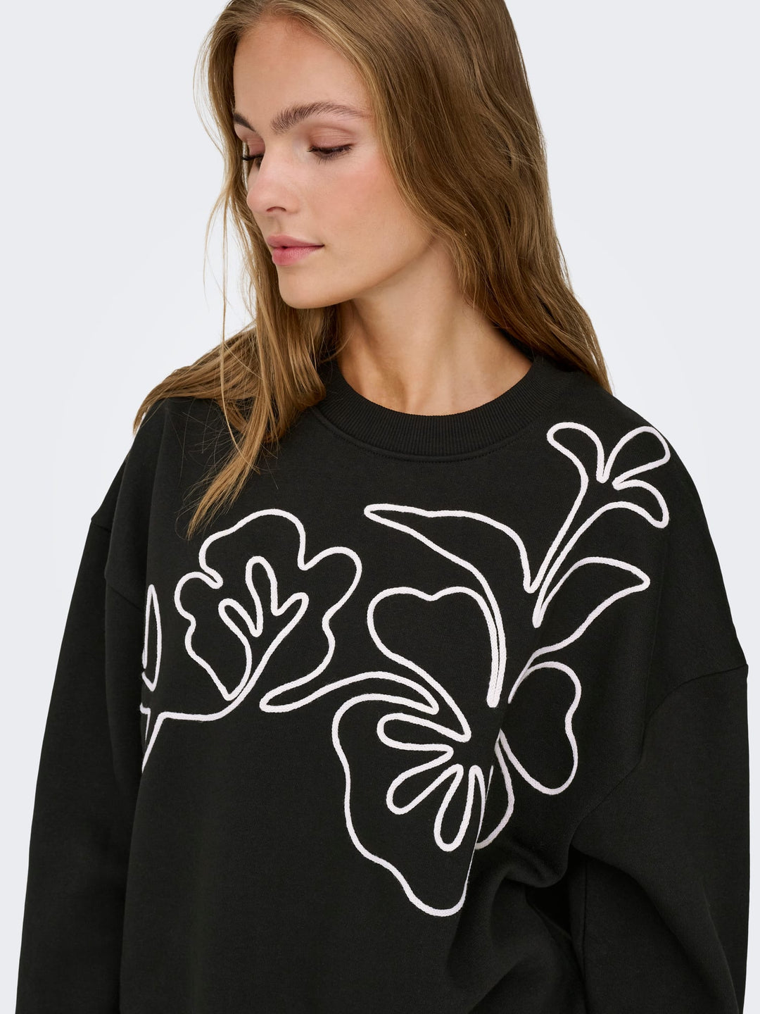 Jacqueline de Yong Canoa sweater dames zwart dessin