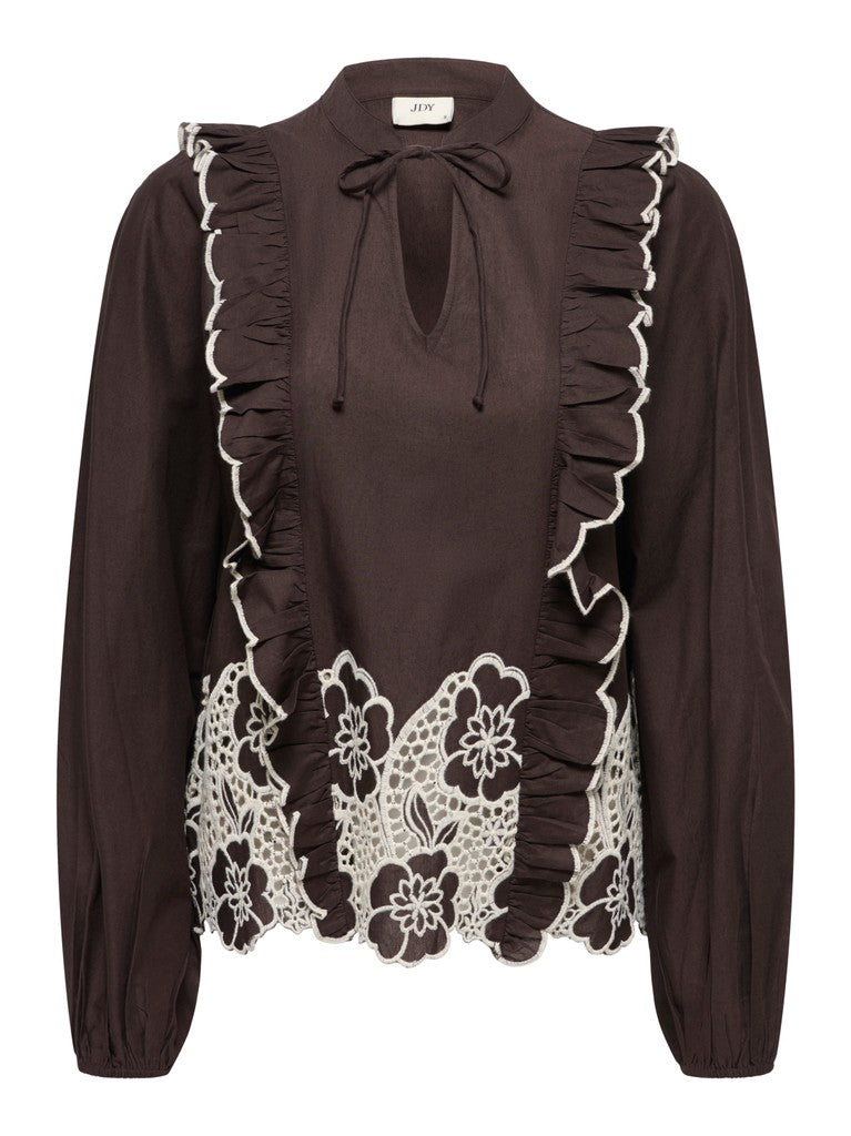 jacqueline de yong 15372241 blouse l/m bruin dessin