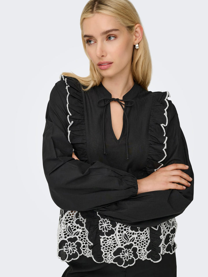 Jacqueline de Yong 15372241 blouse zwart – dames