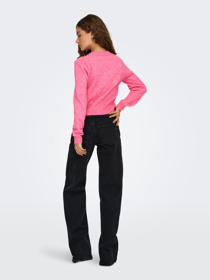 Only 15358548 Havanna vest gebreid dames roze