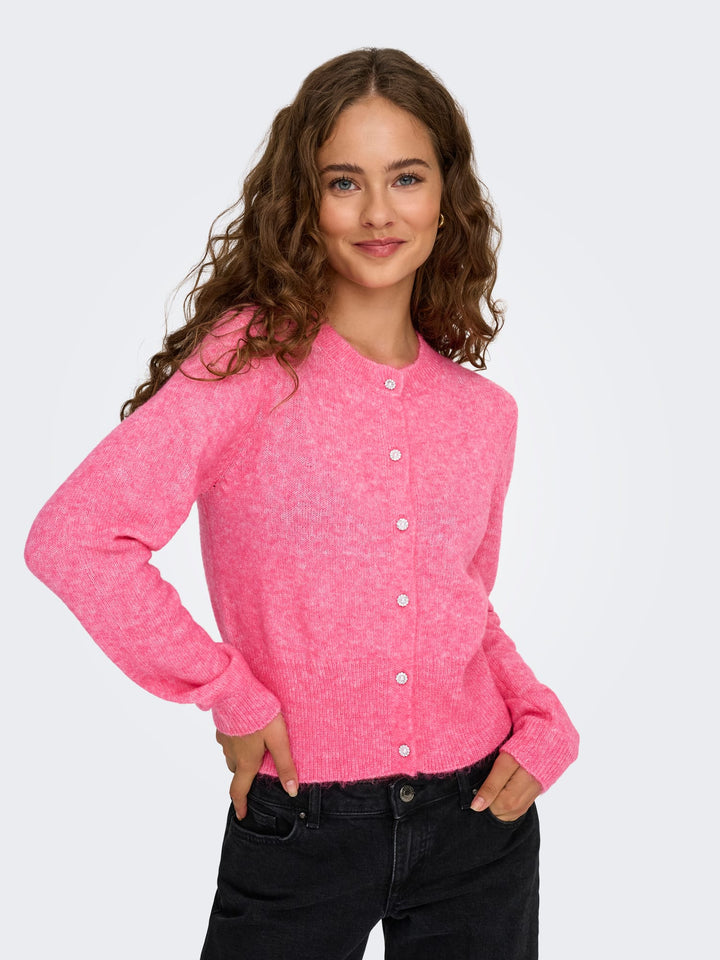 Only 15358548 Havanna vest gebreid dames roze