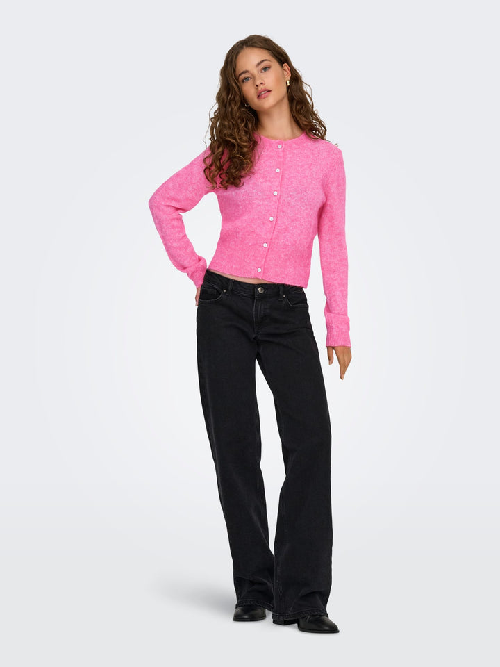 Only 15358548 Havanna vest gebreid dames roze