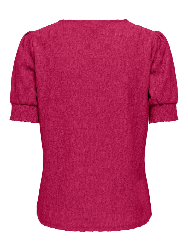 Only ONLDIANA S/S V-NECK TOP Fuchsia – dames top