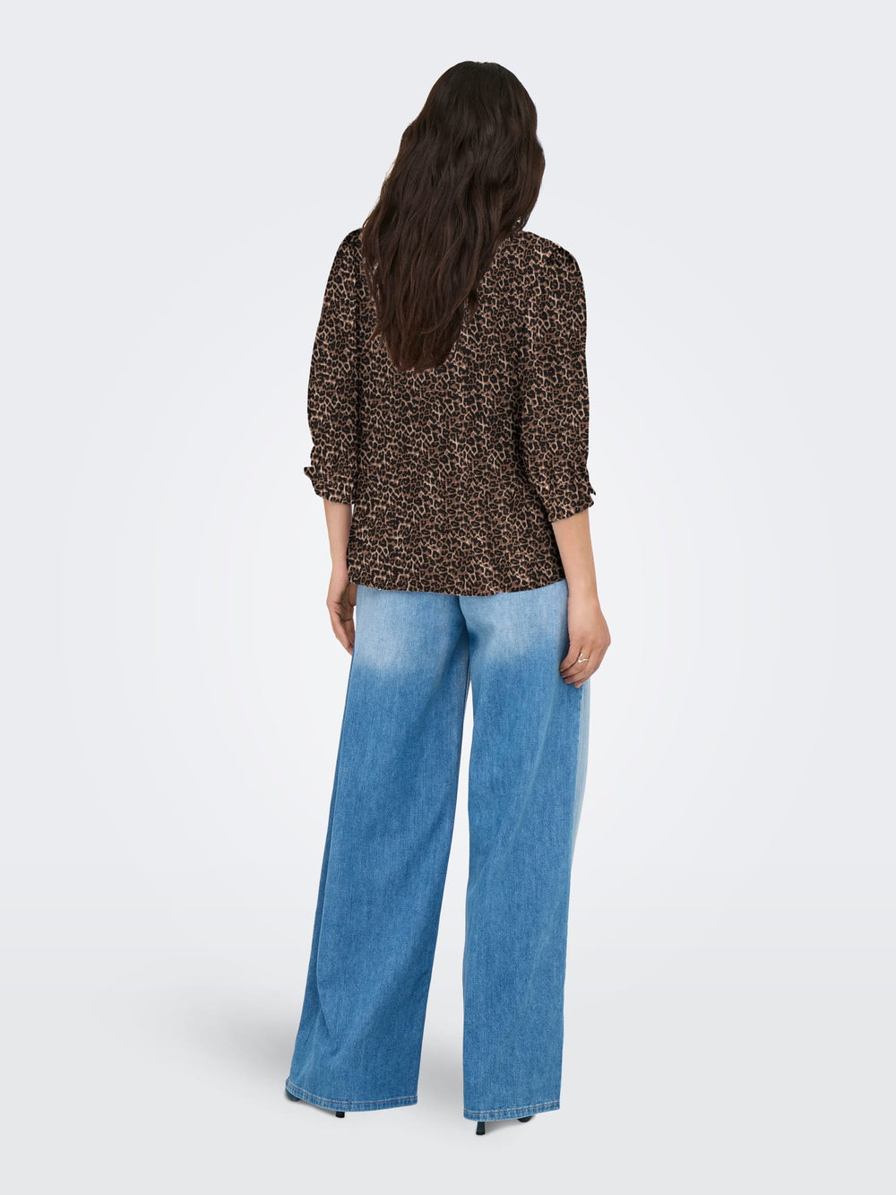 Only blouse k/m dames bruin dessin – Raya