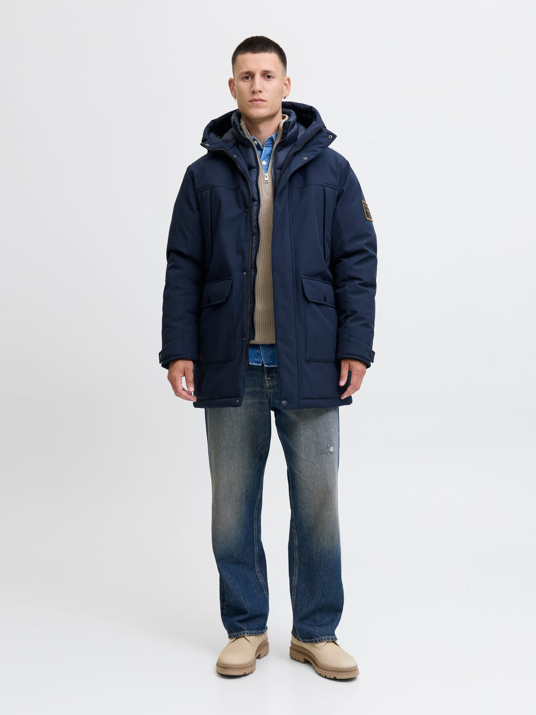 Jack & Jones JJFINN SOFTSHELL PARKA – heren winterjas - Navy