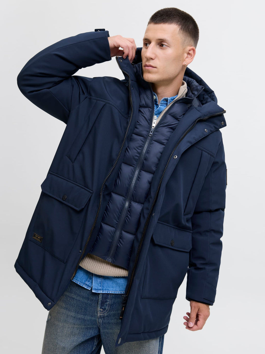 Jack & Jones JJFINN SOFTSHELL PARKA – heren winterjas - Navy