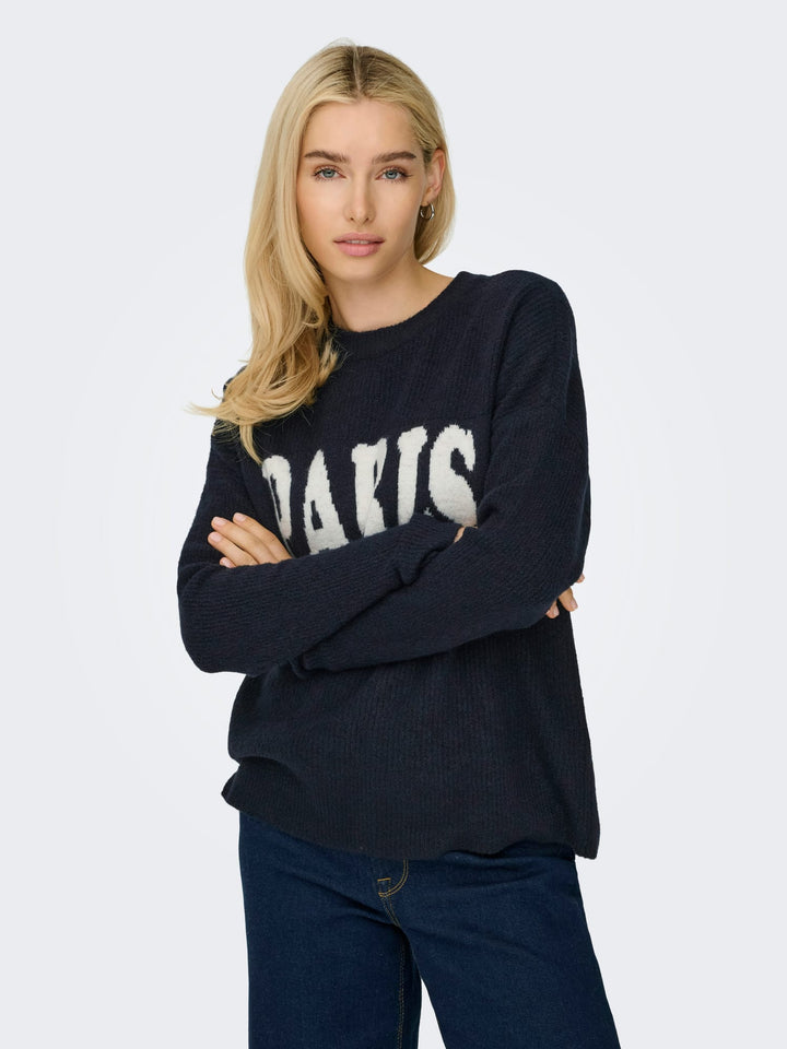 Only 15339731 Jerico trui dames navy – gebreide pullover