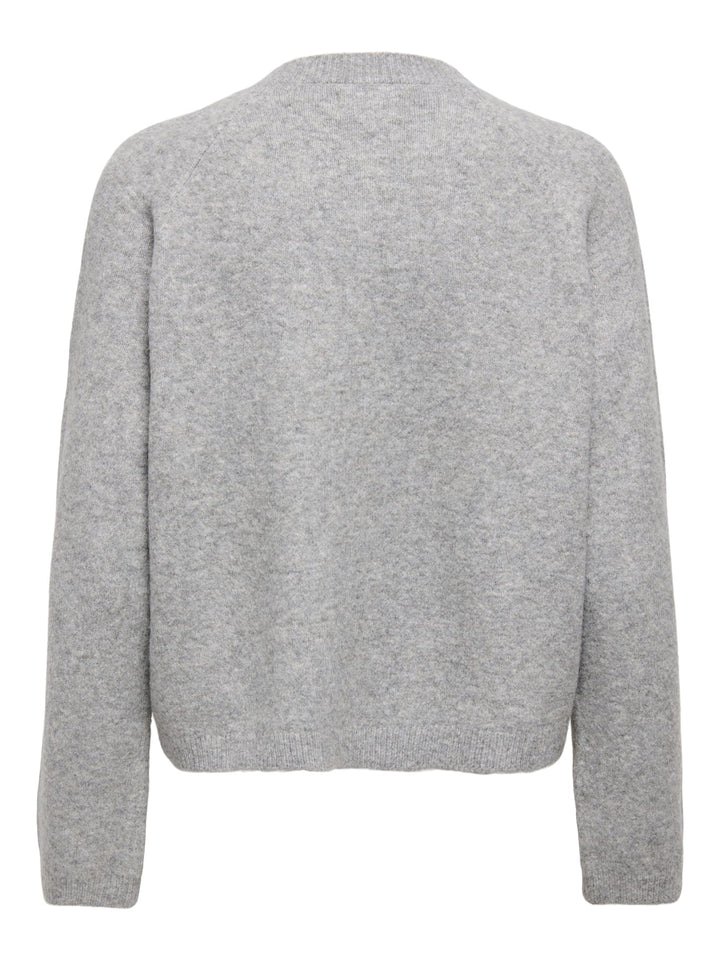 Only 15344118 Piemonte vest gebreid dames grijs melee