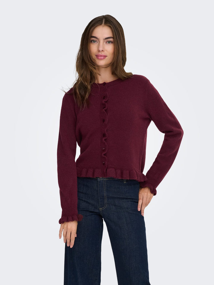 jacqueline de yong 15363485 Letty vest gebreid bordeaux