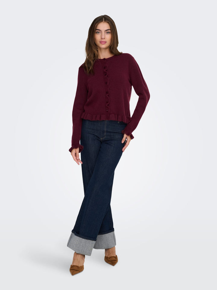 jacqueline de yong 15363485 Letty vest gebreid bordeaux