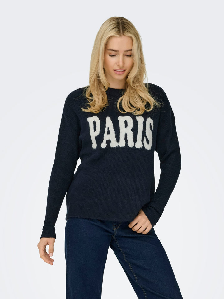 Only 15339731 Jerico trui dames navy – gebreide pullover