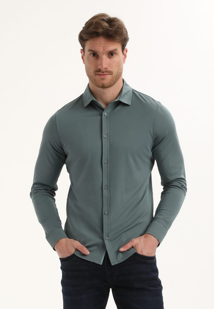 Gabbiano men overhemd l/m blauw – heren