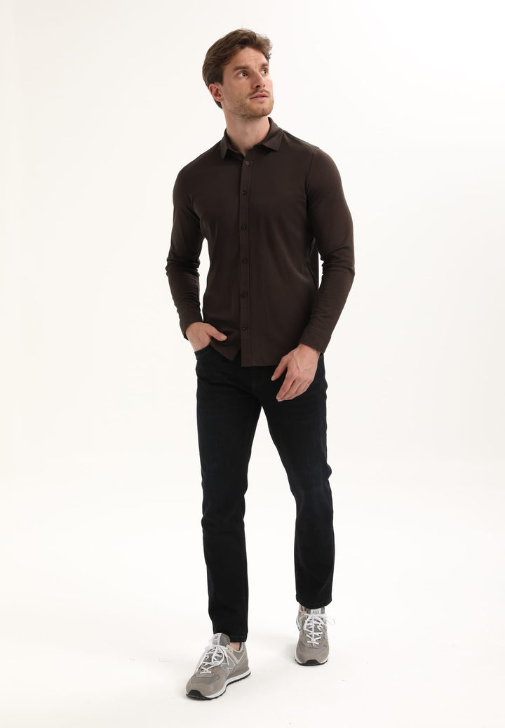 Gabbiano men 333510 overhemd bruin – heren