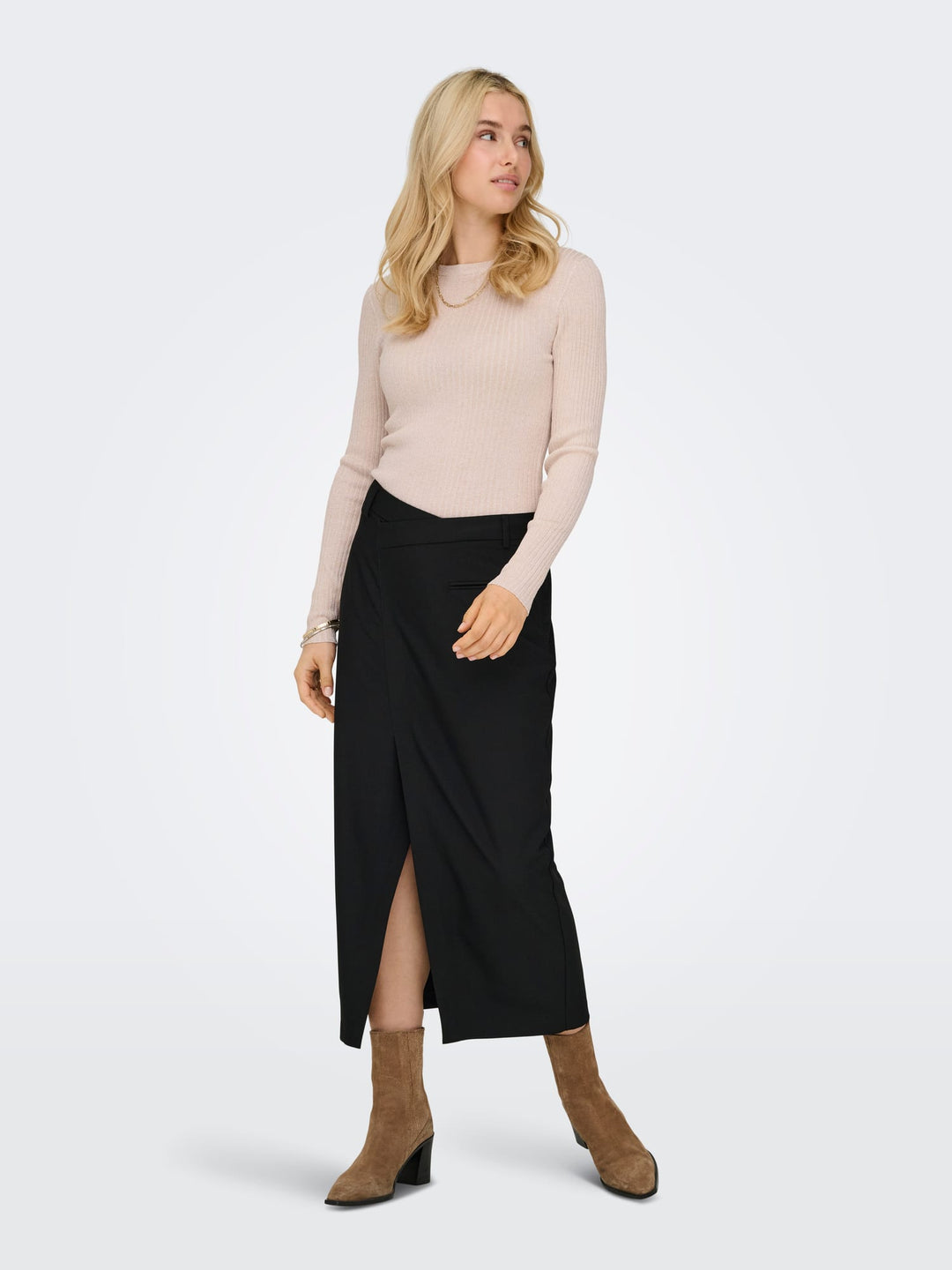 Jacqueline de Yong trui dames beige – JDYPLUM LUREX